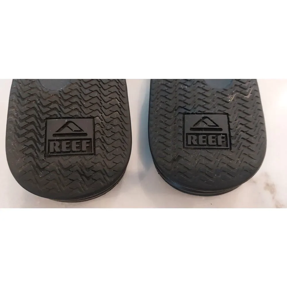 REEF BLACK BOTTLE OPENER FLIP FLOP THONG‎ SANDALS, MENS SIZE 12